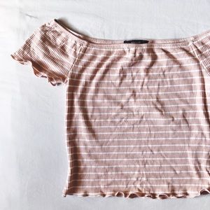 Forever 21 Striped Ruffled Crop Top